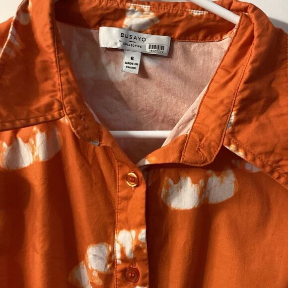 Busayo Collective Orange Ruffle Jumpsuit Women’s Size 6 - Picture 10 of 16